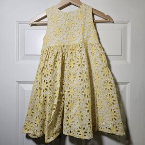 Halabaloo Yellow Floral Eyelet Lace Dress Girls Sz 6
